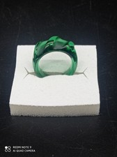Bague en Cristal de BACCARAT  Vert , Bijoux , signée  .