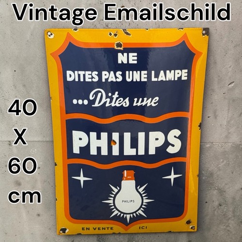 Vintage philips lampe plaque - philips,