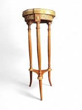 Guéridon tripode style Louis XVI marbre et laiton fin XIXème