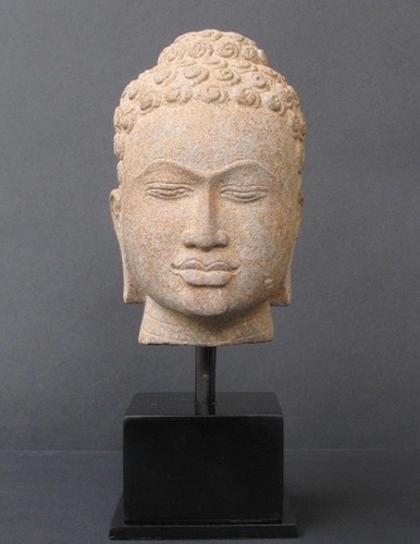 Tête bouddha khmer - tête, de