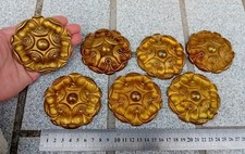 1 Ancien élément décoration Rosace en bronze, meuble, embrasse rideau ? D=8,1 cm