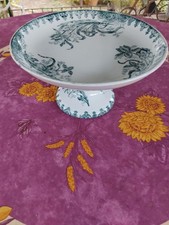 Compotier Coupe sur Pied Terre de Fer Société Amandinoise Modèl Iris Vert 22,5cm