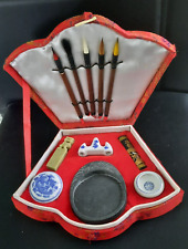 JOLI COFFRET BOITE USTENSILES POUR CALLIGRAPHIE CHINOISE COMPLET JAMAIS SERVI 