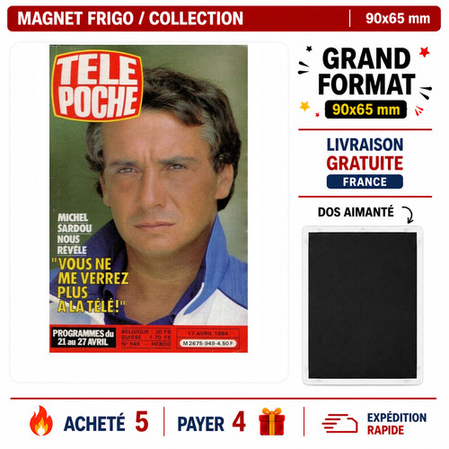 Magnet michel sardou 90x65 - magnet,