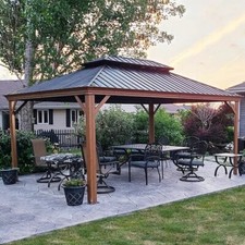 Hardtop Gazebo, Wood Finish