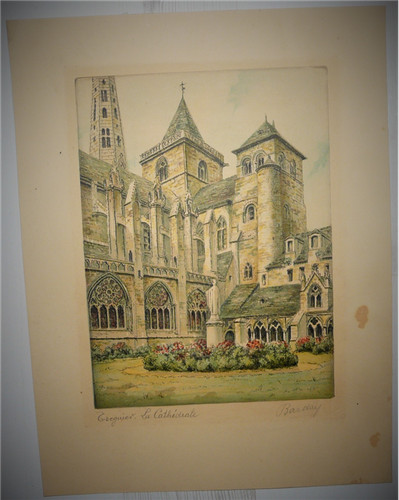 Barday gravure ancienne sujet - barday,