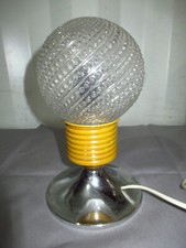 LAMPE VINTAGE EN VERRE ET MÉTAL CHROMÉ ITALIE-DESIGN DES ANNÉES 70