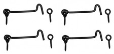 Crochet à Contrevent Noir de Porte Fenêtre Fermeture Visser Oeillets 60 - 120