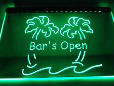 Le bar est ouvert Palmier Pub Bière LED Enseigne lumineuse néon cadeau décora...