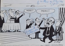 Jacques Laplaine (1921-1987) - Canard enchaîné (10) - feutre - Parti Républicain