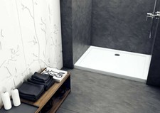 Bac de Douche Receveur Carré Blanc Rectangle Plat Baignoire en Acrylique Norme