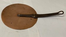 Ancien couvercle en cuivre et fer forgé Ø 23 cm / Antique French copper pan lid
