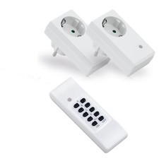 Prises Électriques Télécommandées 2er Set + 1x Télécommande 1100 Watt À 30m