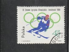 L6029 POLOGNE Timbre Y&T N° 1324 de 1964 " Descente a skis " Oblitéré