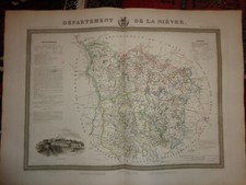 Grande carte Département de la Nièvre (Dusillion 1841)