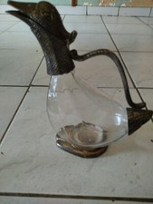 carafe en verre et étain avec
