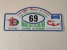 Plaque en tôle Alfa Romeo Club de France Mas du Clos 99 Côte d'Ahun Zagato