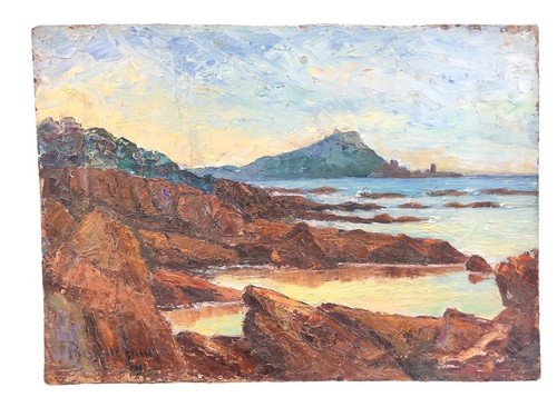 Huile sur panneau marine - ,