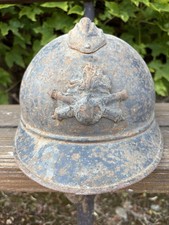 Très Beau Casque Adrian 14-18 Artillerie Non Touché Provenant Grenier Verdun 