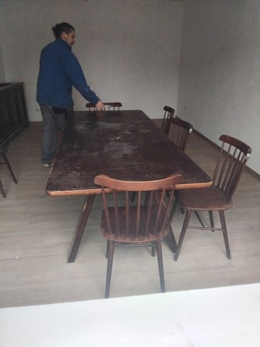 Table bois massif noyer - noyer, 180