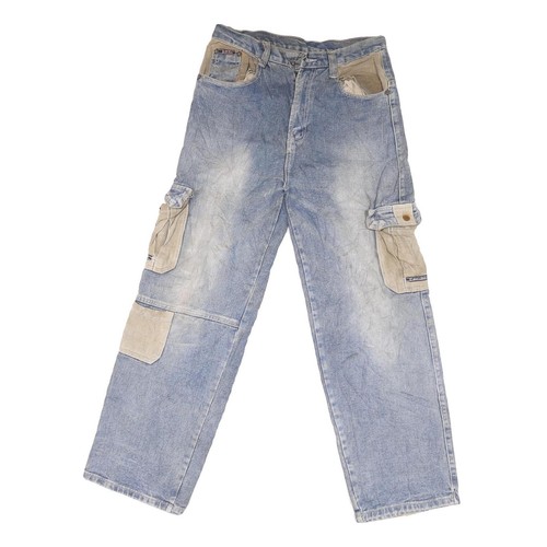 Jeans cargo style bleu denim - jeans,