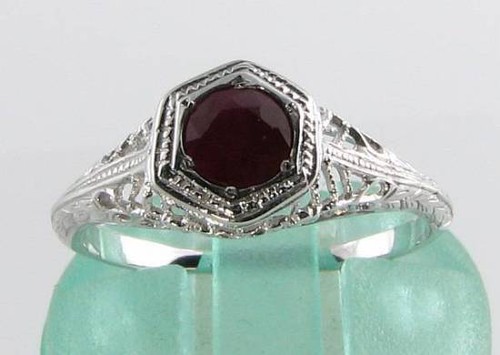 9ct blanc indien rubis - or,