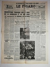 N1239 La Une Du Journal Le Figaro 10 Mai 1954 colonnes de prisonniers 
