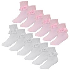 6 Paires Chaussettes Bebe Fille Dentelle Blanches | Coton Chaussettes Princesse