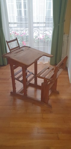 Pupitre écolier ancien haut