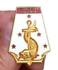 Insigne ancien Chargeurs Réunis Augis Lyon marine pin badge vintage french navy