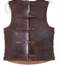 Veste en cuir Halloween Renaissance Knight Roleplay Costume armure de larp vi...