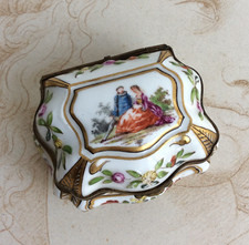 Boite Meissen Coffret Décor Romantique XIXè Porcelaine Allemande