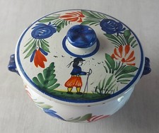 Ancienne petite soupière, décor breton, Quimper HB