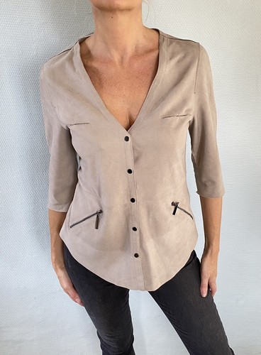 Veste cuir suédé effet - suédé,