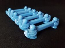 6 Antique French Art Deco Blue Duckling Milk Glass Knife Rests,Porte Couteau