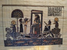 PAPYRUS EGYPTIEN VINTAGE PEINT