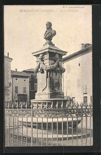 Cpa romanéche thorins - cpa, statue