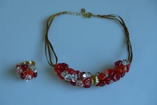 Parure Set Collier Anneau Original Verre de Murano Bijoux Pièce Unique Fait Main