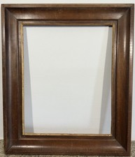 Cadre ancien mouluré 6F en bois massif Feuillure: 41,5x33,7cm Entier: 53x45cm