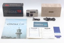 ▶ [ TOP MINT avec bracelet étui boîte ] Contax T2 Titan Silver Point & Shoot ...