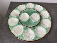 Ancien Plat A Huîtres 12 Coquilles Coquillages  Deco Table Vintage