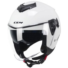 Casque Jet CGM 126G Iper Mono Blanc Brillant Scooter ECE 22.06 Moto Urban