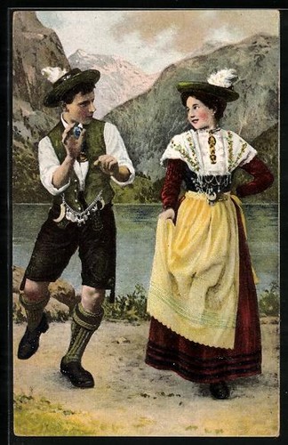 Carte postale couple dansant