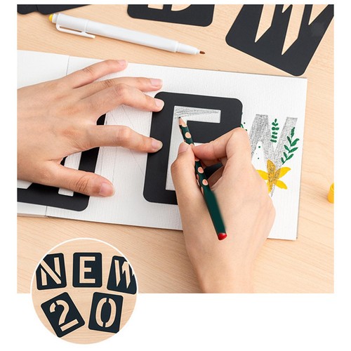 42x alphabet lettre - alphabet, pochoirs