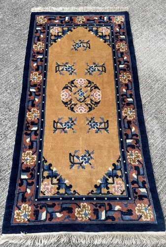 Ancien tapis 140x70cm chinois - 140x70cm,