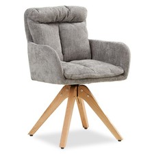 Chaise Salle à Manger Bureau Bistrot Fauteuil Design Gris Pivotant Homestyle4u