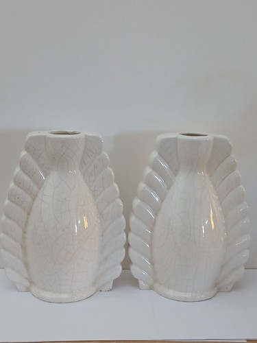 Paire vase palmettes en - paire,
