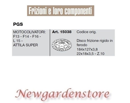 Disque embrayage 15038 pgs - d'embrayage,