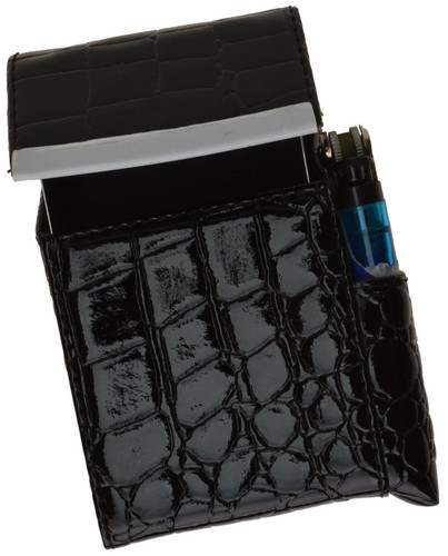 Noir croco cigarette cuir - noir,