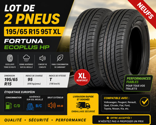 Lot pneus 195 - de, r15